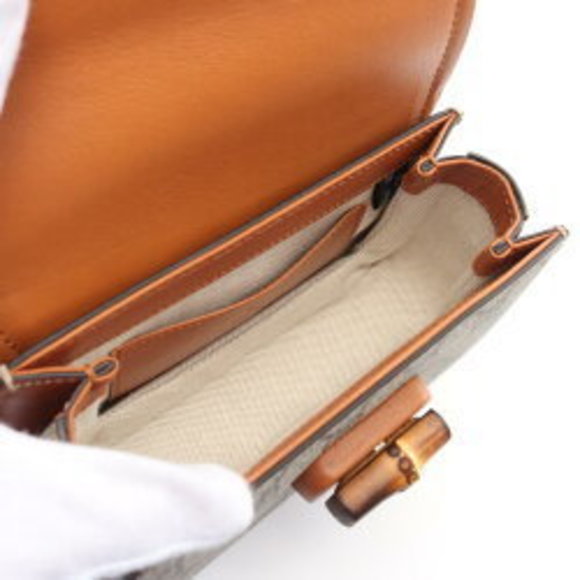 Gucci Bamboo Belt Bag Waist Body Leather Beige Brown - Picture 3 of 7